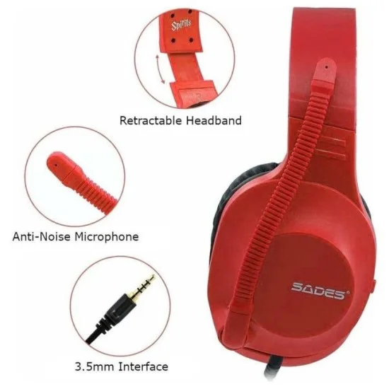Sades Spirits Gaming Headset SA-721 - Red
